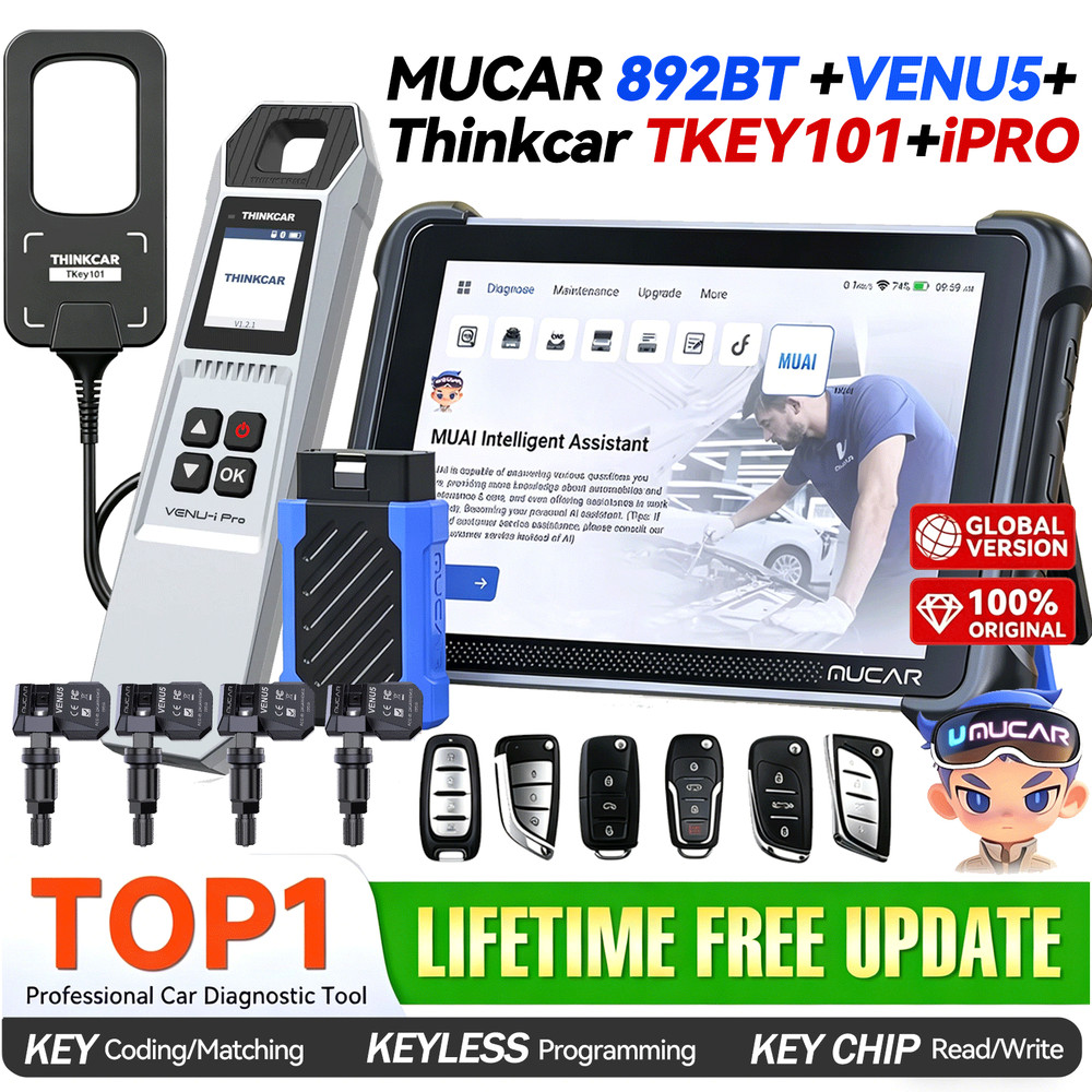 MUCAR 892BT +Thinkcar TKEY101 Key Fob Programming Tool MUAI-Diagnostic Scanner