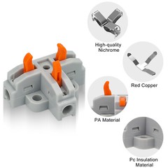 50Pcs Wire Conductor Connectors T-Tap Lever Electrical Wire Connectors 28-12AWG
