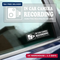 None Brand 4 Pcs Waterproof Vinyl Camera Recording Window Stickers, White 2 x 6
