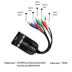 New 1080P HDMI to YPBPR Component Video Converter 5 RCA RGB Adapter Audio Output