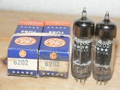2 NIB GE 6202/6X4 Tubes (USA) 1950s FIVE STAR