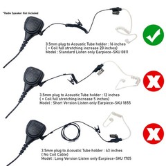 1/2 Set 3.5mm Listen Only Acoustic Tube Police Headset Earpiece For Motorola NEW