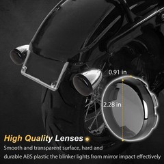 Smoke Bullet Turn Signal Light Lens Cover for Harley Motorcycles, 4 Pack