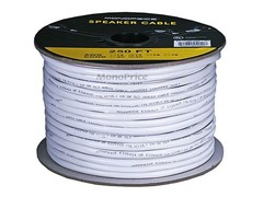 Monoprice Rated Speaker Wire – CL2 Rated, 4-Conductor, 250 Feet, White