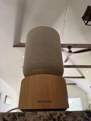 Bang & Olufsen Smart Speaker 1.0 Cylindrical Beige Fabric w/ Wood Base