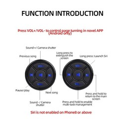 Wireless Bluetooth Media Button Remote Car Bike Music Control iOS Android