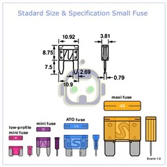 25pc 25 Amp Mini Blade Small Fuse Assortment Auto Car Motorcycle SUV Fuses Kit