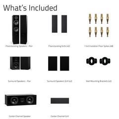 Fluance Elite 5.0 Surround Sound Home Theater Speaker System – Black