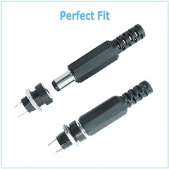 5PCS 5.5mm x 2.1mm DC Power Supply Female Jack Socket Panel Mount Connector M81