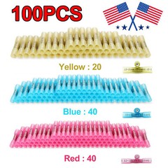 200/100PCS Heat Shrink Butt Wire Splice Connectors Seal Crimp Terminals USA