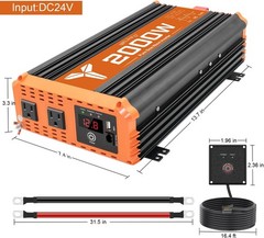 2000 watt Pure sine Wave car Inverter 24V DC to 120V AC Inverter for RV, Truck