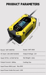 12V 6A LiFePO4 AGM Lead Acid Smart Charger Pulse Repair Auto Battery Maintainer