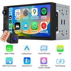 X3 Wireless Apple CarPlay Android Auto 7″ Double DIN Car Stereo Radio Bluetooth