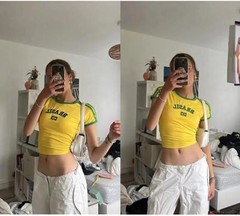 Vintage Graphic Baby Tees for Women Brazil Shirt Y2k Tops Medium Brazil-a