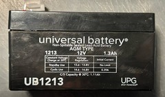 New Universal Power Group UB1213 12V 1.3Ah Sealed Lead Acid Replacement Battery