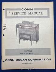 Original Conn Organ Service Manual / Caprice 431 Style 1 & 5 Type 1 & 2