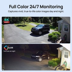 VIKYLIN 8MP 4K Full Color Night Vision IP Camera Built-in Microphone IP67 WDR