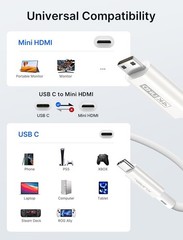 USB C to Mini HDMI Cable 3FT (NOT HDMI), High Speed 4K Type C to Mini HDMI (4K@3