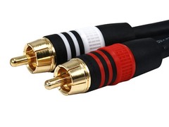 Monoprice 6ft Premium 3.5mm Stereo Male to 2RCA Male 22AWG Cable – Black