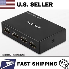 1×4 1in:4out HDMI Distribution Amplifier Amp Splitter Multiplier 3D 1080p 2K 4K