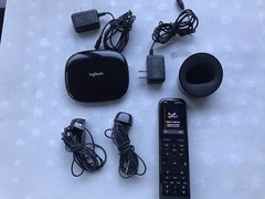 LOGITECH Harmony Elite Remote Control W/ Hub, Cradle, 2 IR Blaster. AS-IS.