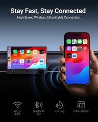 ZUCWO 2-in-1 Mini Wireless CarPlay Adapter for iOS Android Auto Plug and Gray