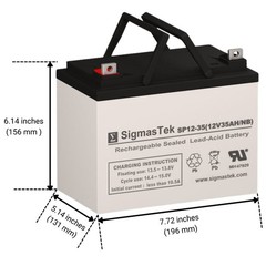 SigmasTek SP12-35 (NB) Replacement Battery Compatible w/ MTD MMZ2560 Lawn Mower