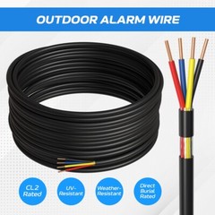 Alarm Security Outdoor Cable 18AWG 500FT SOLID CCA 18/4 Direct Burial Bulk Wire