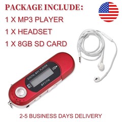 MP3 music player with USB digital LCD screen 8GB storage and FM Radio+headphone