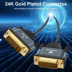 DVI-D To DVI-D Cable Dual Link 24+1 Male Video Cable Adapter Gold Plated 3.3FT