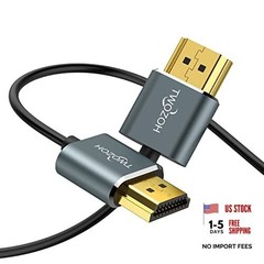 Ultra-Thin HDMI to HDMI Cable 1FT, Hyper Slim HDMI 2.0 1Ft THIN HDMI 1-Pack