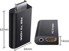 PS2 to HDMI Video Converter Adapter with 3.5mm Audio Output for HDTV Monitor US