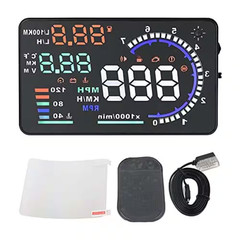 5.5 In. HUD Head Display with Windshield Screen Projector in Black (1-Pack)