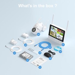 ANRAN 5MP IP Security Camera System CCTV 360° PTZ WiFi 12″ Monitor 2TB 8Cams Kit