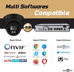 H Series 8MP 4K IP Camera PoE Turret Color Night Vision 2.8mm Black Housing
