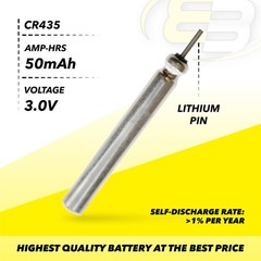 5-PK Exell 3V 50mAh CR435 Fishing Lure Shape Lithium Battery