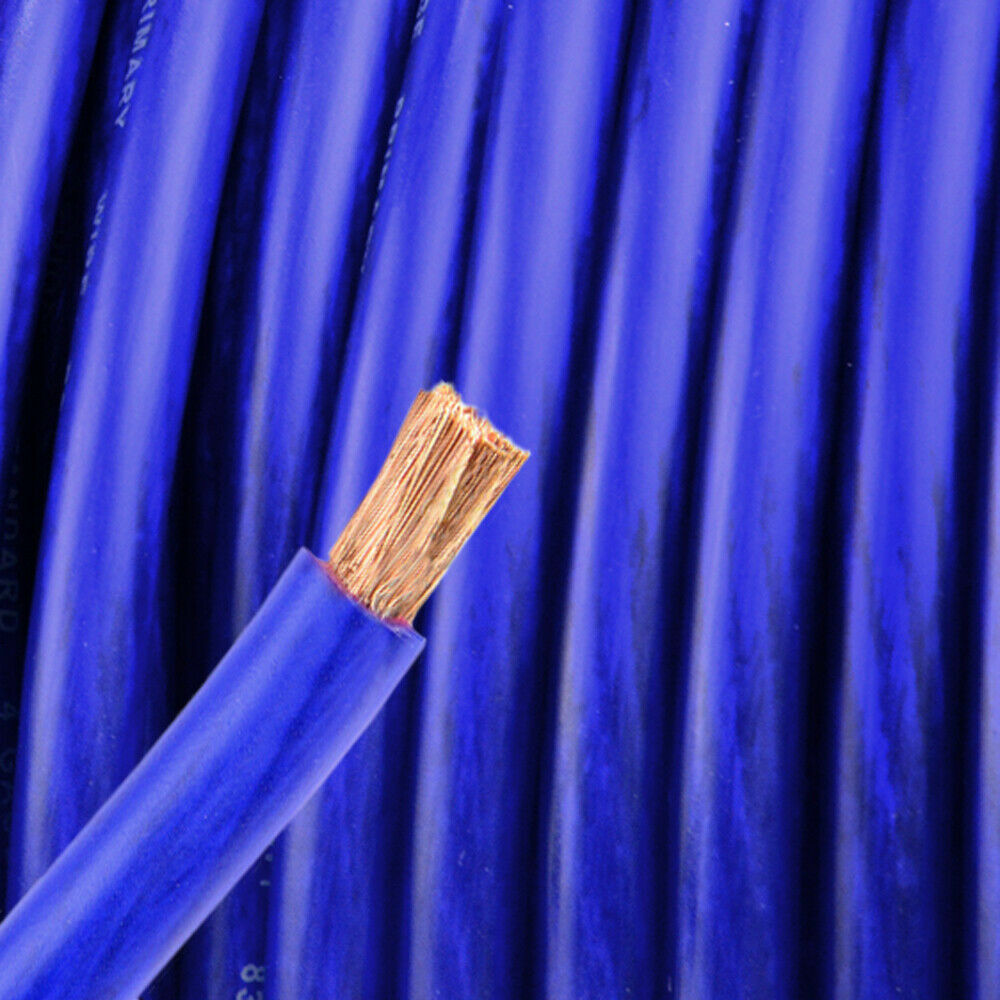 250FT Blue 8 Gauge Speaker Wire or Amp Power Wire Ground Car Audio Flexible
