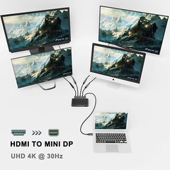 QGeeM HDMI Male to Mini DisplayPort DP Female Adapter Converter For HDMI Devices