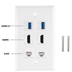 HDMI 2.0 Wall Plate 6 Port Wall Plate HDMI Ethernet USB 3.0 Adapter Panel Outlet