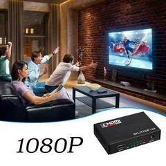 HDMI Splitter 1 In 4 Out 1080P 4-Port Repeater Splitter Amplifier Video Splitter