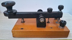 Vintage Morse Telegraph Key FEP Educational Wooden Russian Soviet USSR 1954