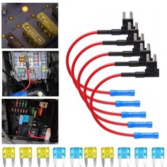 15PCS Fuse TAP Adapter Kit 12V 15 Amp 20Amp Car Add-a-circuit Mini ATM APM Blade