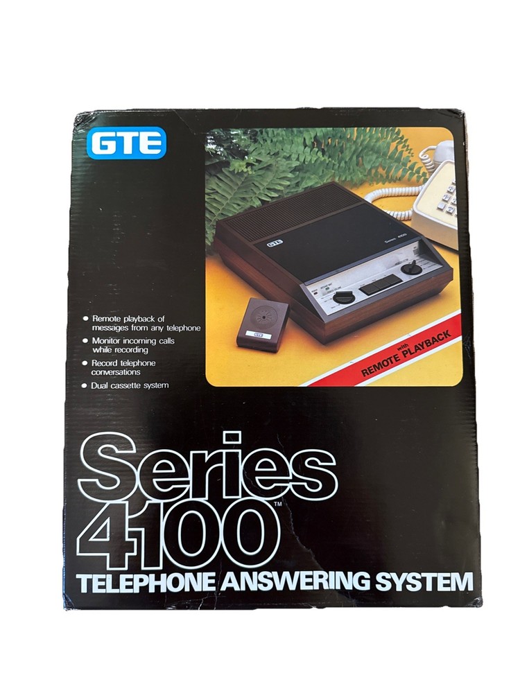 Vintage GTE 400 Telephone Answering Machine Brand New In Box 1970s Retro