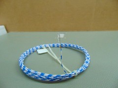 25 ft Vintage 26 AWG Silver plated copper Kapton PTFE Wire White Blue 19 strand