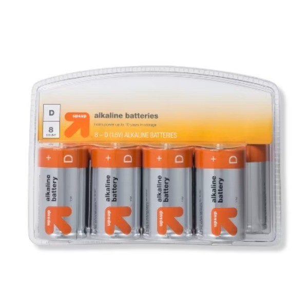 D Batteries – 8ct : Single-Use, 1.5V Household Batteries, Pack of 8