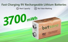 4-Pack 3700mWh 9V Rechargeable Lithium Li-ion Battery + USB Type-C Cable 9 Volts