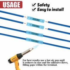 1000Pcs Heat Shrink Waterproof Wire Connectors Blue 14-16AWG Butt Seal Terminals