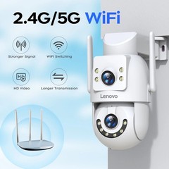 Lenovo 4K Dual Lens PTZ Security Camera WiFi 5G Outdoor Auto Tracking IP66 Gift