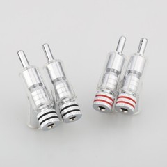 4pcs Rhodium Plated LOCK SPEAKER CABLE BANANA PLUG CONNECTOR jack