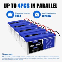 12V 200Ah 2560W LiFePO4 Lithium Battery for RV Off-grid Trolling Motor Boat